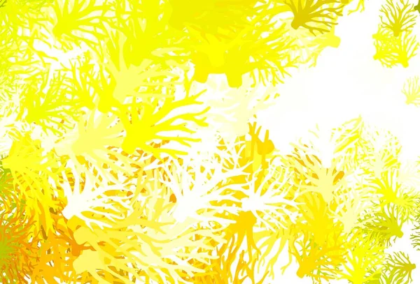 Light Green Yellow Vector Doodle Background Гілками Творча Ілюстрація Розмитому — стоковий вектор