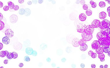 Açık mavi, yeşil vektör soyut desenli güller. Origami tarzında çiçeklerin karalama çizimi. Ağ ve ambalaj için elle boyanmış tasarım.