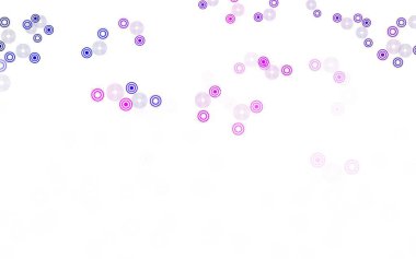 Açık Mor, daire şekilli pembe vektör düzeni. Doğa tarzında renkli baloncuklu soyut illüstrasyon. Güzel web siteleri için desen.