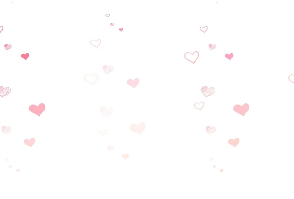 Светло Розовый Желтый Векторный Узор Цветными Сердцами Красивые Абстрактные Сердца — стоковый вектор