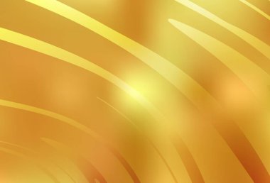 Eğri çizgileri olan koyu sarı vektör arkaplan. Eğimli çizgileri olan zarif parlak bir illüstrasyon. İş tasarımınız için şablon.