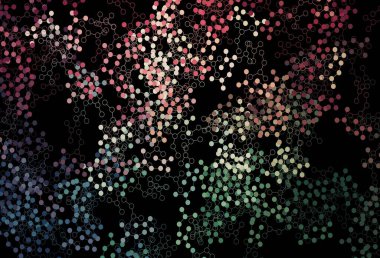 Koyu yeşil, kırmızı vektör arkaplan ve yapay zeka verileri. Yapay zeka bağlantılarıyla basit bir şekilde renkli tasarım. Bilim için desen, geleceksel tasarımlar..