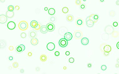 Açık yeşil, daireli kırmızı vektör şablonu. Bulanık dekoratif tasarım baloncuklu soyut tarzda. İş ilanınız için tasarım.