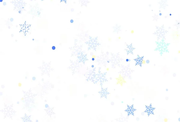 Rosa Claro Fondo Vector Verde Con Copos Nieve Navidad Ilustración — Vector de stock