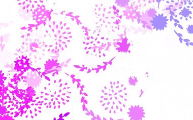 Açık pembe vektör şablonu, çiçekli, güllü. Çiçekli zarif, parlak bir illüstrasyon. İşiniz için en iyi tasarım..