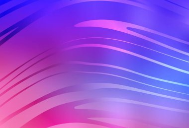 Açık pembe, bükülmüş çizgileri olan mavi vektör dokusu. Değişken çizgileri olan renkli soyut çizimler. Tasarımınız için basit şablon.