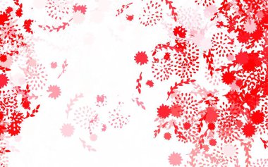 Açık kırmızı vektör zarif duvar kâğıdı, çiçekli soyut resimli, karalama tarzında. Web siteniz için Doodle tasarımı.