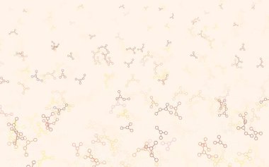 Light Orange vektör arkaplanı ve yapay zeka verileri. Soyut şablondaki yapay zeka şekilleriyle parlayan illüstrasyon. Bilim için desen, geleceksel tasarımlar..