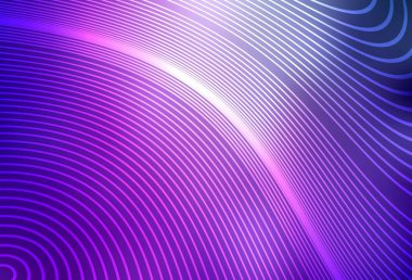 Açık Mor, eğri çizgileri olan pembe vektör arkaplan. Basit eğri biçiminde parlak renkli bir illüstrasyon. Tasarımınız için desen.