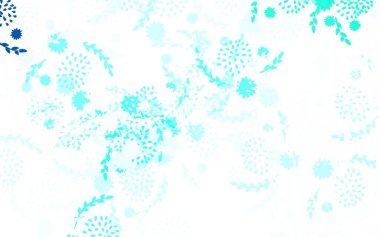 Açık yeşil vektör. Çiçekli, güllü doğal fon. Origami tarzında çiçeklerin karalama çizimi. Tasarımınız için yeni şablon.