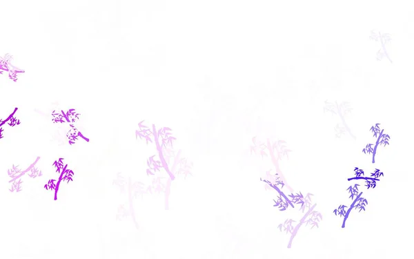 Light Purple Vector Doodle Hintergrund Mit Ästen Blätter Und Zweige — Stockvektor