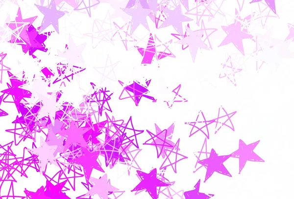 Layout Vetorial Rosa Claro Com Estrelas Brilhantes Ilustração Colorida Brilhante — Vetor de Stock
