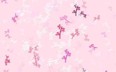 Açık kırmızı vektör dallarla yapılan doğal sanat çalışması. Beyaz arka planda Hint tarzı dekoratif tasarım. İşiniz için yeni tasarım.