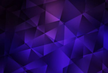 Koyu mor, pembe vektör düşük polimer arkaplan. Üçgenli parlak renkli çizimler. Arkaplanlarınız için desenli desen.