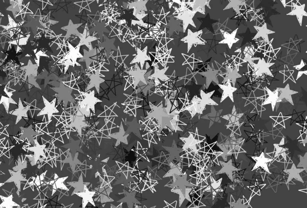 光灰矢量模板与天空中的星星 闪烁着彩色星光的抽象图解 占星术网站的模式 — 图库矢量图片