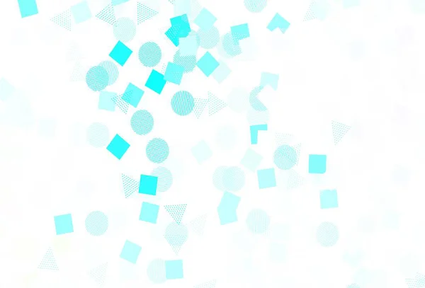 Hellblaue Grüne Vektorschablone Mit Kristallen Kreisen Quadraten Illustration Mit Bunten — Stockvektor