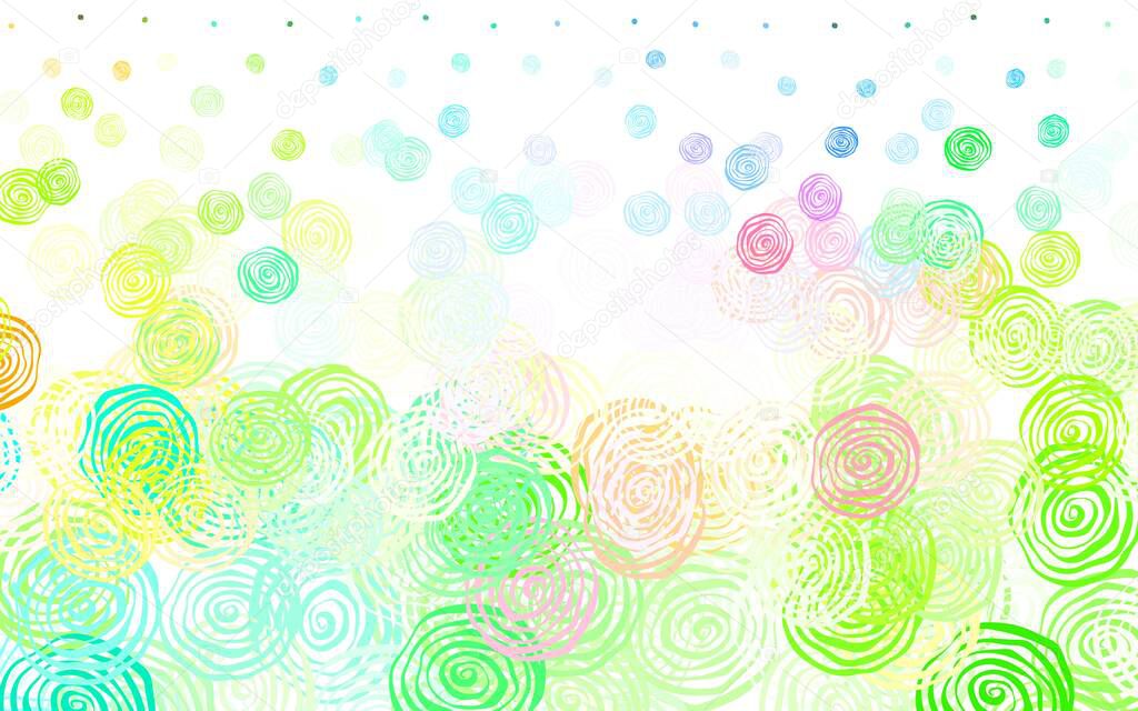 Light Multicolor vector doodle pattern with roses. Colorful illustration with flowers in doodle style. Elegant pattern for your brand book.
