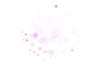 Açık Mor, pembe vektör soyut desenli güller. Çiçekli zarif, parlak bir illüstrasyon. Çocuk kitapları için renkli desen.