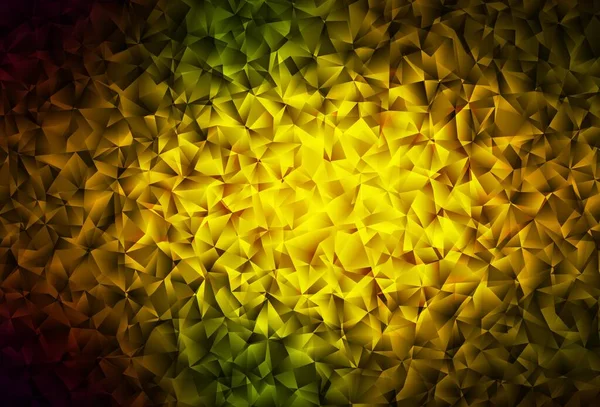 Verde Oscuro Amarillo Vector Triángulo Textura Del Mosaico Ilustración Creativa — Vector de stock