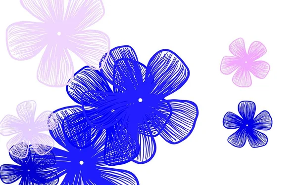 Light Purple Vettore Sfondo Naturale Con Fiori Illustrazione Creativa Stile — Vettoriale Stock