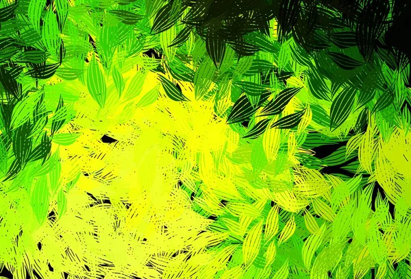 Темно Зеленая Желтая Векторная Палочка Искушает Листьями Сияющая Цветная Иллюстрация — стоковый вектор