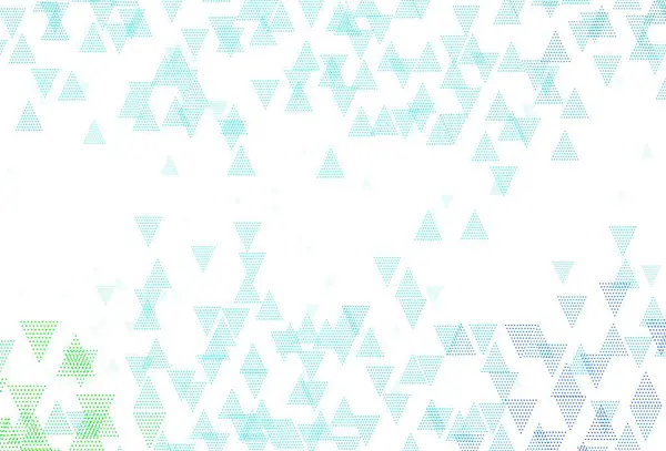 ライトブルー 結晶と緑のベクトルテンプレート カラフルな円 三角形のセットでイラスト Cmの模様 — ストックベクタ