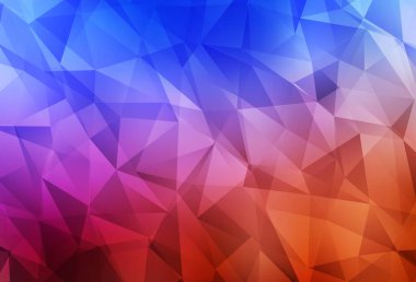 Açık mavi, kırmızı vektör düşük polimer arkaplan. Origami tarzında gradyan ile geometrik çizim. İş tasarımınız için yepyeni bir tarz.