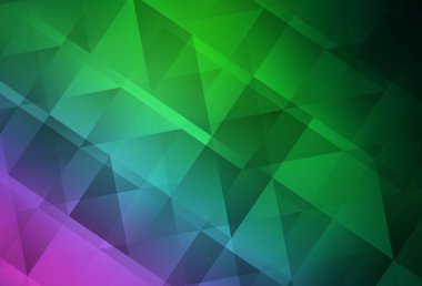 Açık Pembe, yeşil vektör üçgen çizim. Üçgenli parlak renkli çizimler. İş tasarımınız için yepyeni bir tarz.