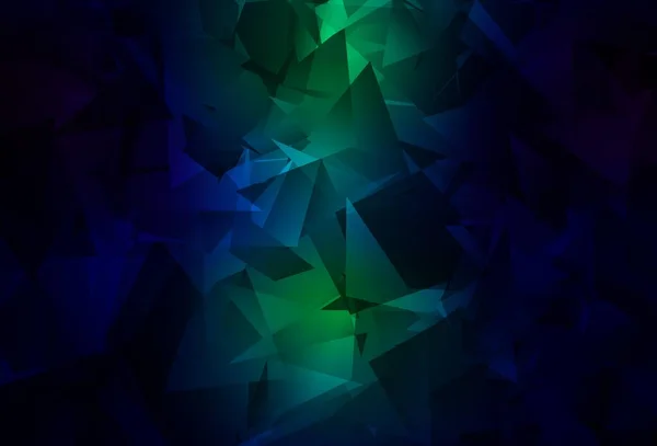 深蓝色 绿色矢量低的多纹理 具有三角形的半色调风格的创造性插图 全新的商业设计风格 — 图库矢量图片