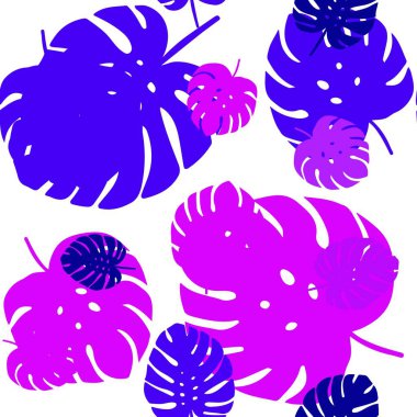 Açık pembe, mavi vektörlü, yapraklı, soyut arkaplan. Yapraklarla karalama tarzında renkli çizimler. Kartvizitler, web siteleri için şablon.