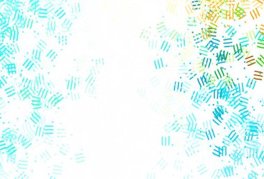 Tekrarlanan çubuklu açık yeşil vektör şablonu, noktalar. Renkli çubuklarla, soyut çizimler. Reklamlar, posterler, afişler için desen.