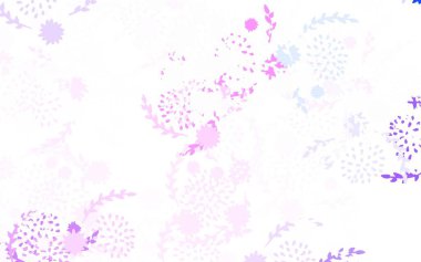 Açık Mor, pembe vektör soyut arkaplan çiçekli, güllü. Çiçeklerle bulanık şekilli yaratıcı çizimler. Duvar kağıtları, boyama kitapları için desen.