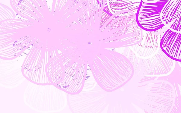 Светло Фиолетовый Розовый Вектор Цветами Красочная Иллюстрация Стиле Дудл Цветами — стоковый вектор