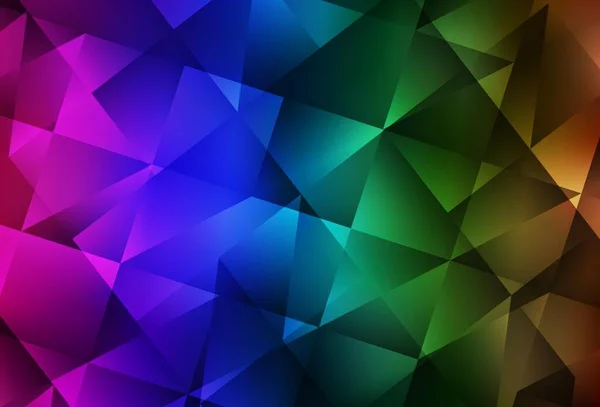 Тёмный Многоцветный Вектор Сияющий Треугольный Фон Творческая Иллюстрация Полутоновом Стиле — стоковый вектор