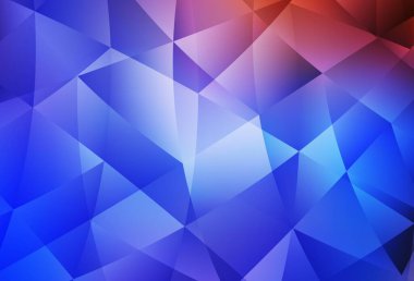 Açık mavi, kırmızı vektör eğimli üçgen dokusu. Gradyanı olan üçgen geometrik örnek. İş tasarımınız için yepyeni bir tarz.