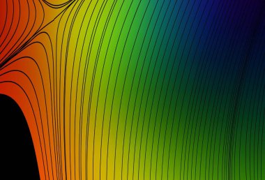 Bükülmüş çizgileri olan koyu renkli vektör düzeni. Alnında çizgiler olan soyut bir çizim. Tasarımınız için desen.