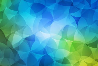 Açık mavi, Memphis şekilli yeşil vektör arkaplan. Soyut tarzda rengarenk gradyan şekilleri olan bir resim. Duvar kağıtları için zarif tasarım.