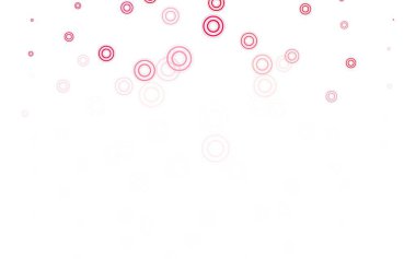 Dairesel şekilli açık kırmızı vektör düzeni. Doğa tarzında renkli baloncuklu soyut illüstrasyon. Reklamlar, broşürler için desen.