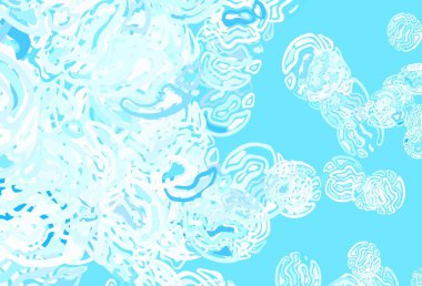 Açık pembe, soyut şekilli mavi vektör arkaplan. Modern tarzda değişen renkli kaotik formlar. Duvar kağıtları için zarif tasarım.