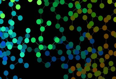 Koyu renkli vektör arkaplanı ve yapay zeka verileri. Yapay zeka bağlantılarıyla basit bir şekilde renkli tasarım. Siber yeniliklerin tasviri için tasarım.