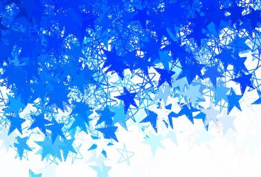 Renkli yıldızlı hafif Mavili vektör arkaplanı. Yıldızlı parlak renkli illüstrasyon. Astronomi web siteleri için desen.