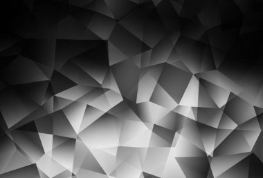 Koyu gri vektör eğimli üçgen dokusu. Gradyanı olan zarif parlak çokgen çizimi. Broşürünüz için yepyeni bir tasarım..