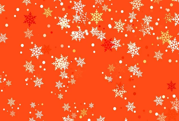 Светло Красный Желтый Вектор Искушают Ледяные Снежинки Красочные Снежинки Градиентом — стоковый вектор