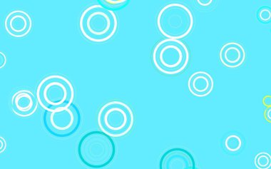 Açık mavi, baloncuklu sarı vektör arkaplan. Doğa tarzında renkli baloncuklu soyut illüstrasyon. Marka kitabınız için yeni şablon.