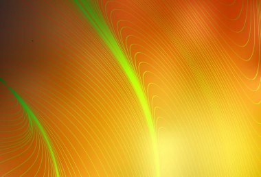 Eğri çizgileri olan açık turuncu vektör düzeni. Çağdaş gradyan soyut çizgileri olan çizimler. Tasarımınız için basit şablon.