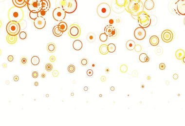 Çember şekilli açık sarı vektör düzeni. Bulanık dekoratif tasarım baloncuklu soyut tarzda. Reklamlar, broşürler için desen.