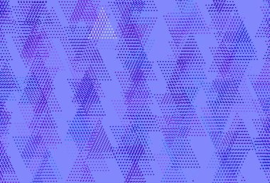 Açık Pembe, dairesel çokgen tarzlı Mavi vektör arkaplan. Küreleri ve üçgen çizgileri olan soyut çizimler. Broşürler, broşürler için desen