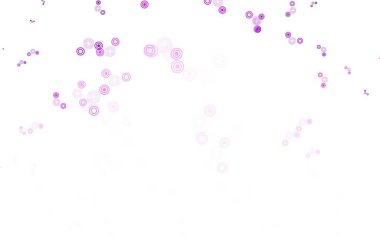 Disklerle açık mor vektör dokusu. Soyut arka planda bulanık kabarcıklar ve renkli gradyan. Duvar kağıtlarının dokusu için desen.