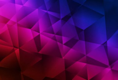 Koyu mavi, kırmızı vektör eğimli üçgen desen. Origami tarzında gradyan ile geometrik çizim. Pankartın için tamamen yeni bir şablon.