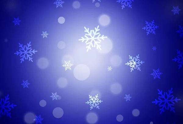 Donker Blauw Vector Patroon Kerststijl Kleurrijke Illustratie Met Kerstsimbolen Tekens — Stockvector